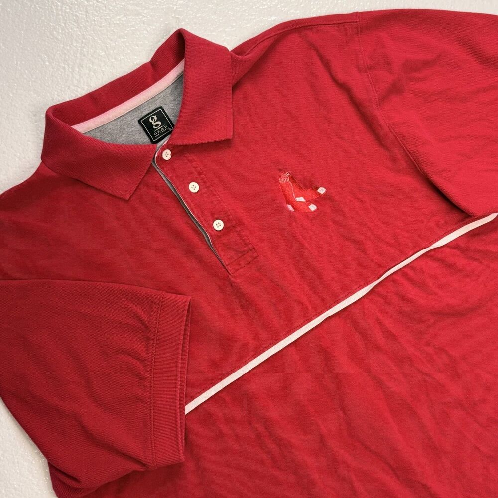 Vintage Boston Red Sox XL MLB Gear Red Polo Men’s Gear For Sport Baseball Polo